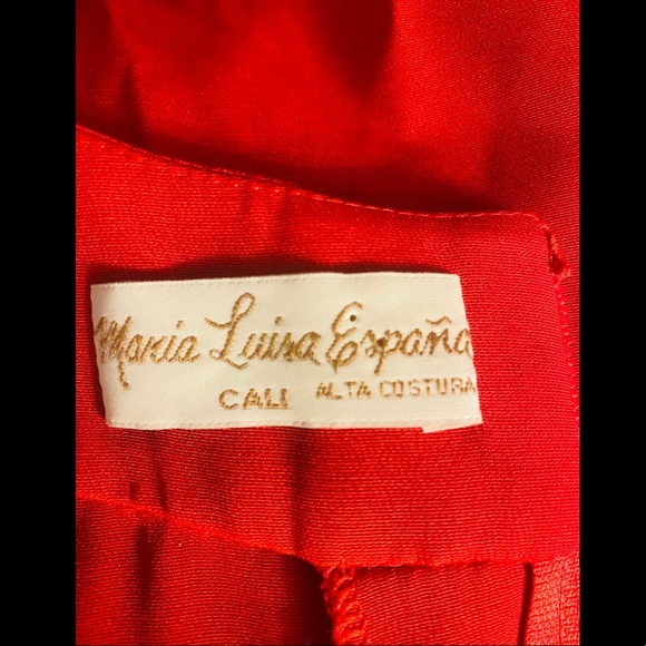 MARÍA LUISA De ESPAÑA Red Full Length Gown Dress - Picture 8 of 9